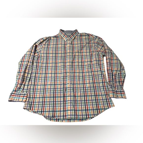 IZOD men’s size XXL long sleeve plaid button down 100% cotton shirt - Picture 1 of 9